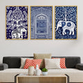Classic Royal Elephant Canvas Wall Painting Set of Three