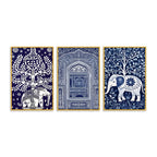 Classic Royal Elephant Canvas Wall Painting Set of Three