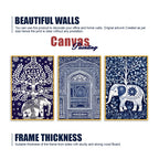 Classic Royal Elephant Canvas Wall Painting Set of Three