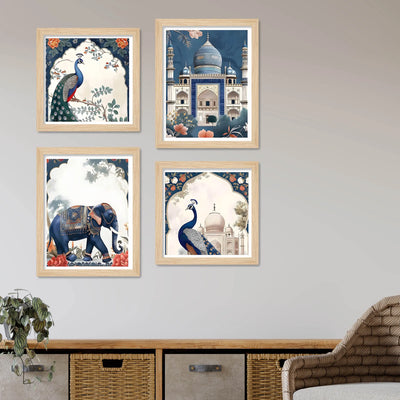 Classic Royal Mughal Wall Art Frame Set of 4