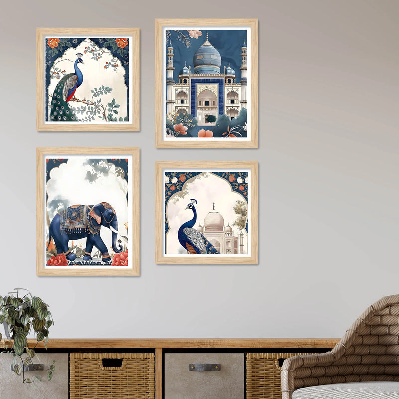 Classic Royal Mughal Wall Art Frame Set of 4