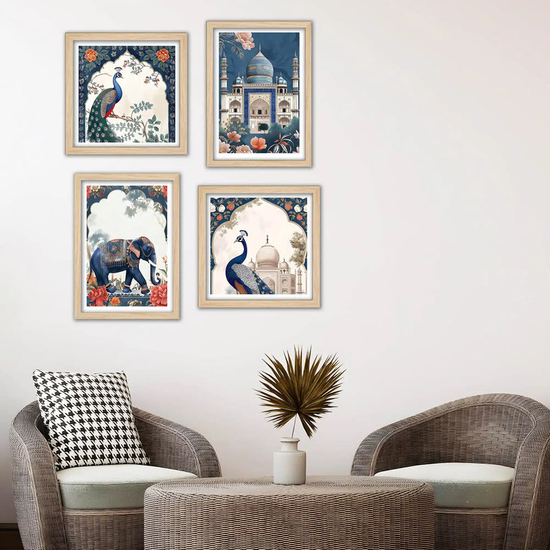 Classic Royal Mughal Wall Art Frame Set of 4