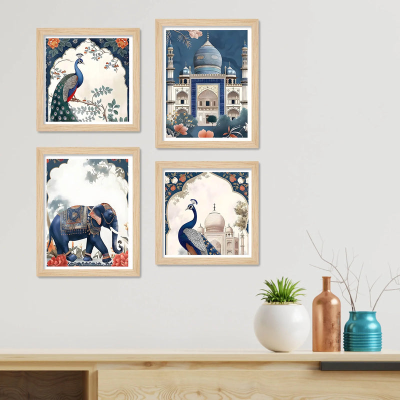 Classic Royal Mughal Wall Art Frame Set of 4