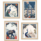 Classic Royal Mughal Wall Art Frame Set of 4