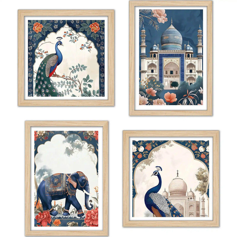 Classic Royal Mughal Wall Art Frame Set of 4