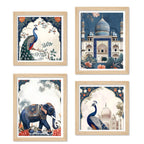 Classic Royal Mughal Wall Art Frame Set of 4