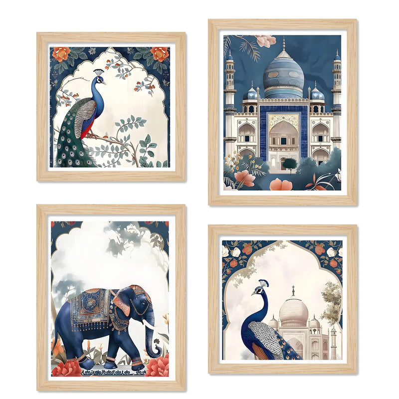 Classic Royal Mughal Wall Art Frame Set of 4