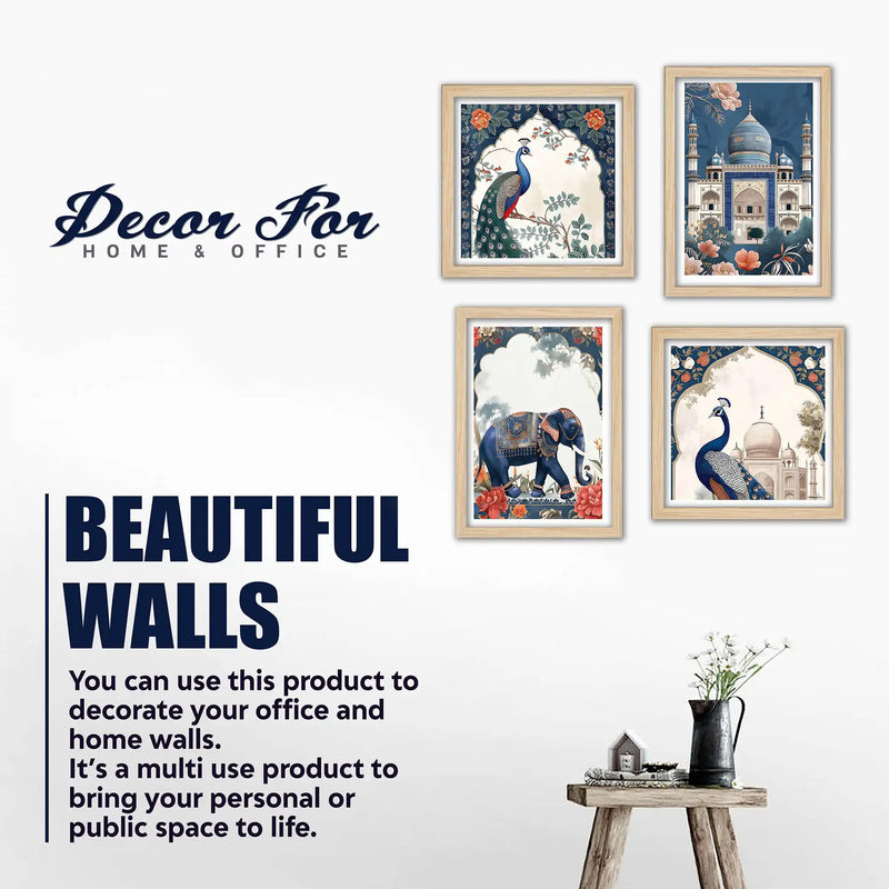 Classic Royal Mughal Wall Art Frame Set of 4