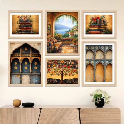 Classic Rustic Wall Art Frame Set of 6