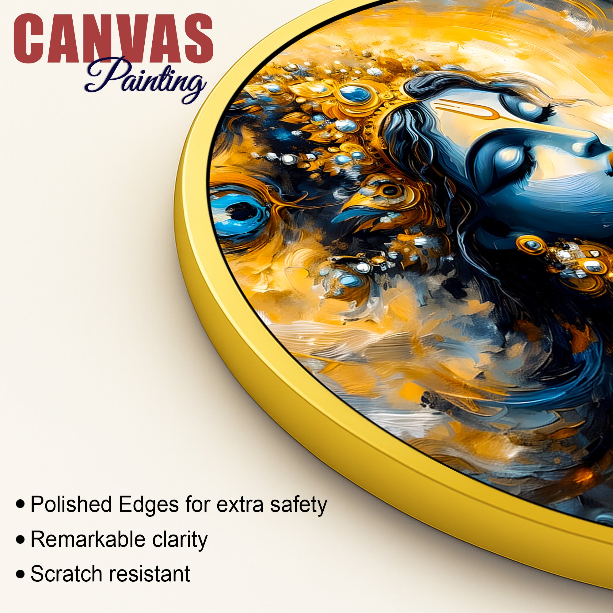 Classic Shri Krishna Round Frame Painting