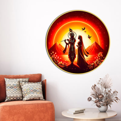 Classic Shri Radha Krishna Round Painting for Home Decor