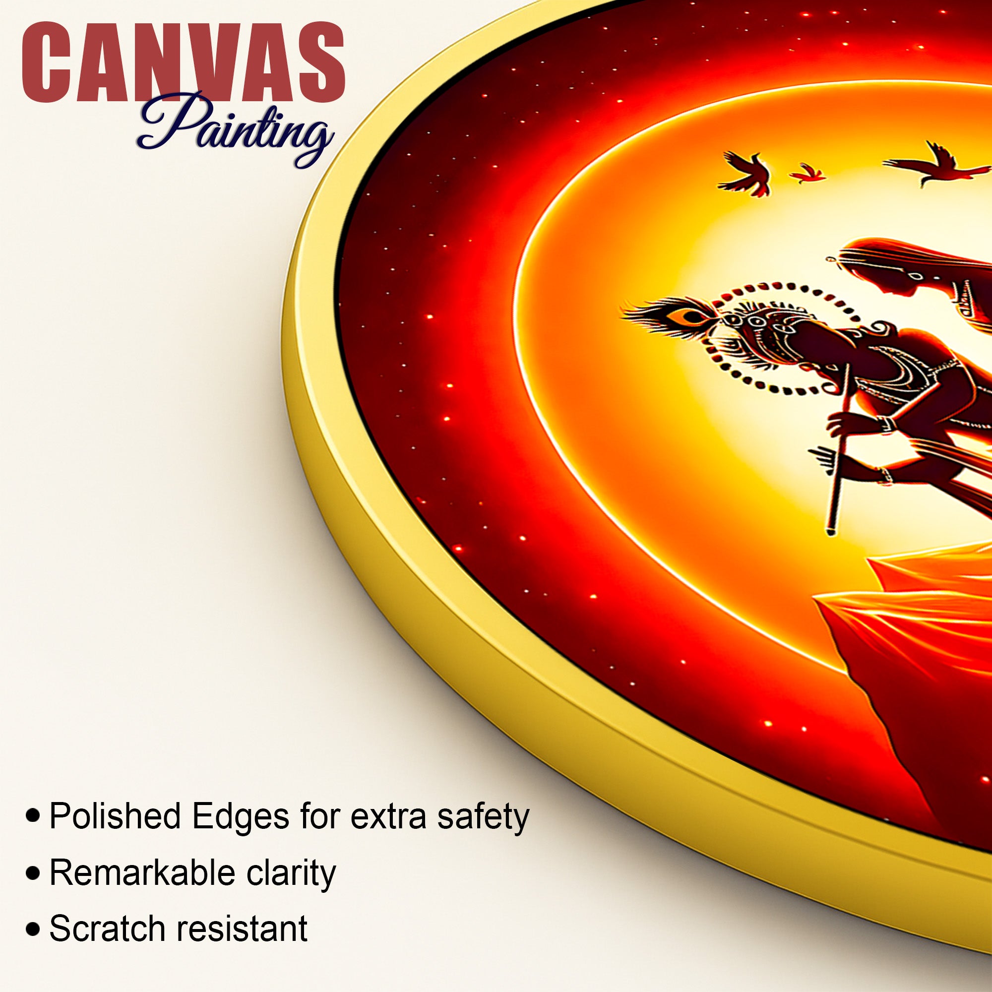 Classic Shri Radha Krishna Round Painting for Home Decor