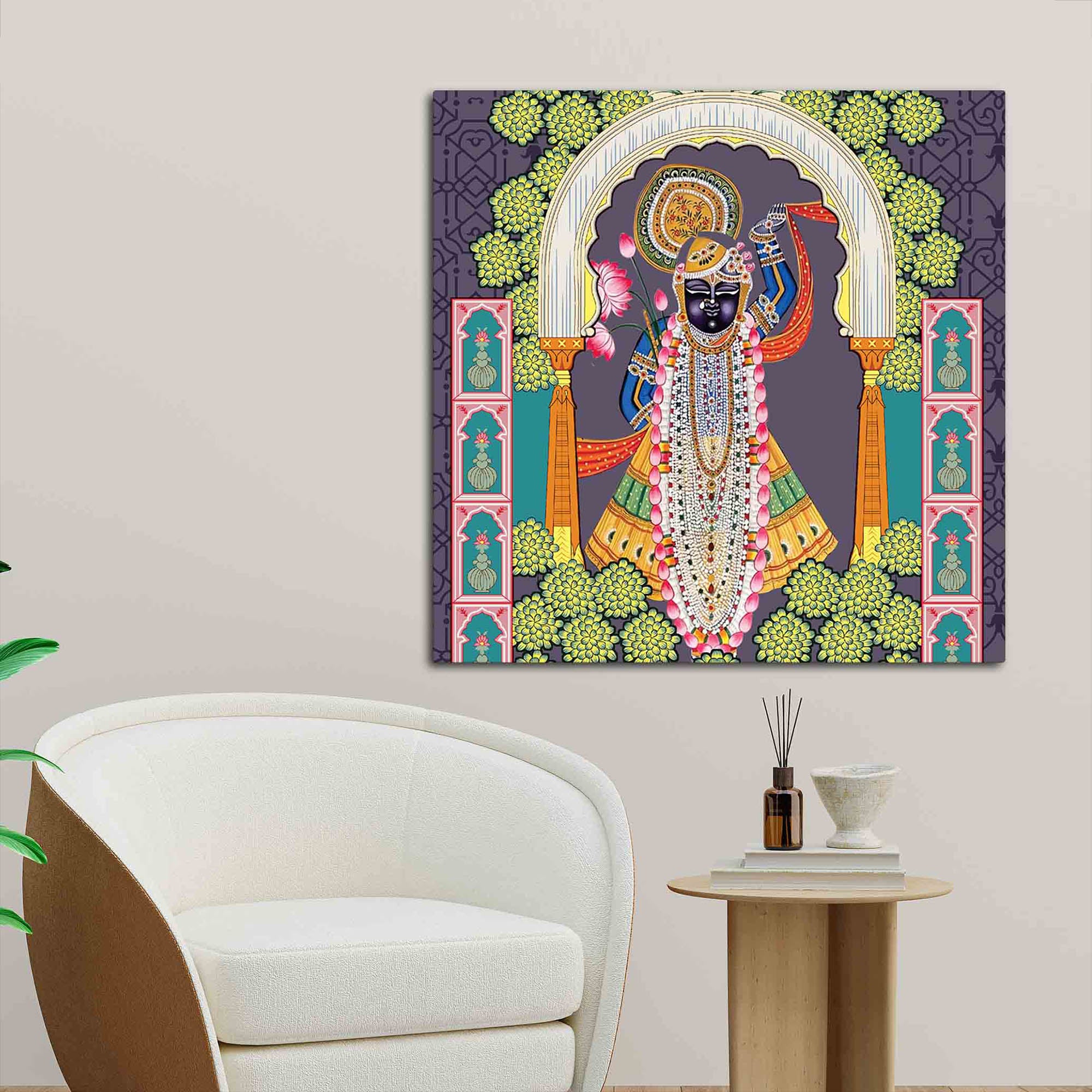 Classic Shrinathji Pichwai Painting on Canvas| Office & Home Décor