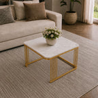 Classic Square Tethered Golden Metallic Table Set of 2