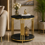 Classic Style Artistic Designer Golden Metal Finish Side Table