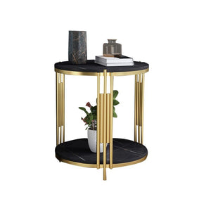 Classic Style Artistic Designer Golden Metal Finish Side Table