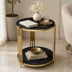 Classic Style Artistic Designer Golden Metal Finish Side Table