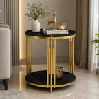 Classic Style Artistic Designer Golden Metal Finish Side Table