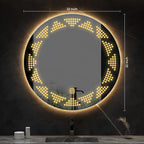 Classic Tringles Patten Shaped LED Rounded Shape Bathroom Wall Mirror