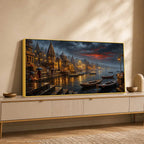 Classic Varanasi Riverside Painting for Hall Décor