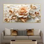 Classic White Rose Floral Masterpiece 3D Canvas Wall Painting