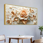 Classic White Rose Floral Masterpiece 3D Canvas Wall Painting