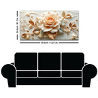 Classic White Rose Floral Masterpiece 3D Canvas Wall Painting