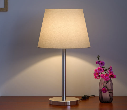 Classy White Color Metal Finish Table Lamp