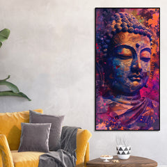 Close up of Lord Buddha Statue Canvas Wall Painting