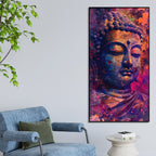 Close up of Lord Buddha Statue Canvas Wall Painting