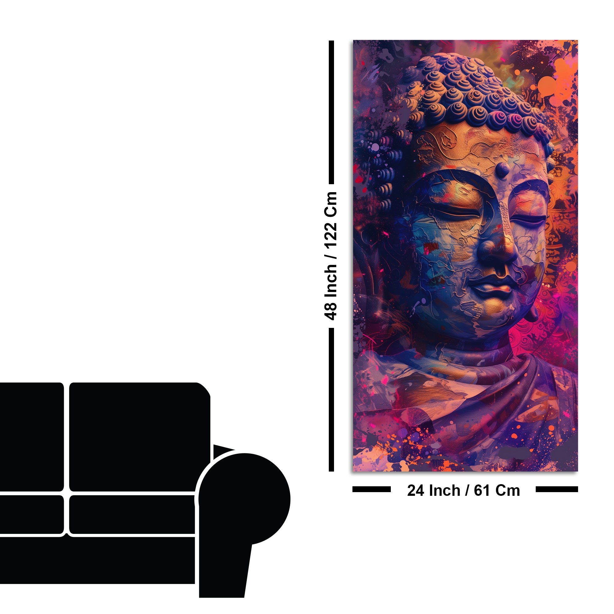 Close up of Lord Buddha Statue Canvas Wall Painting