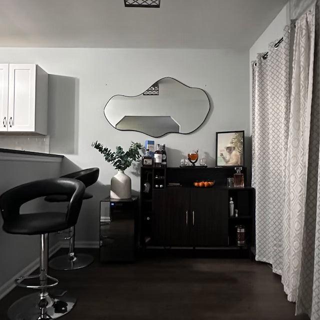 Cloud-Inspired Irregular Black Frame Wall Mirror