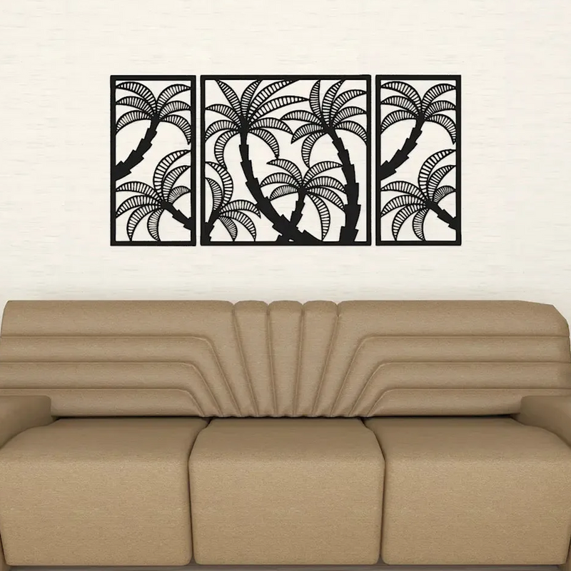 Coconut Tree Design Silhouette Metal Art Wall Decor