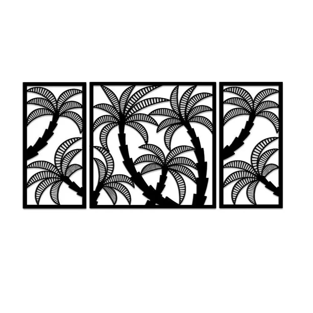 Coconut Tree Design Silhouette Metal Art Wall Decor