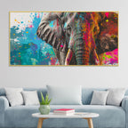 Color Splash Elephant Wall Painting for Luxury Home