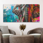 Color Splash Elephant Wall Painting for Luxury Home