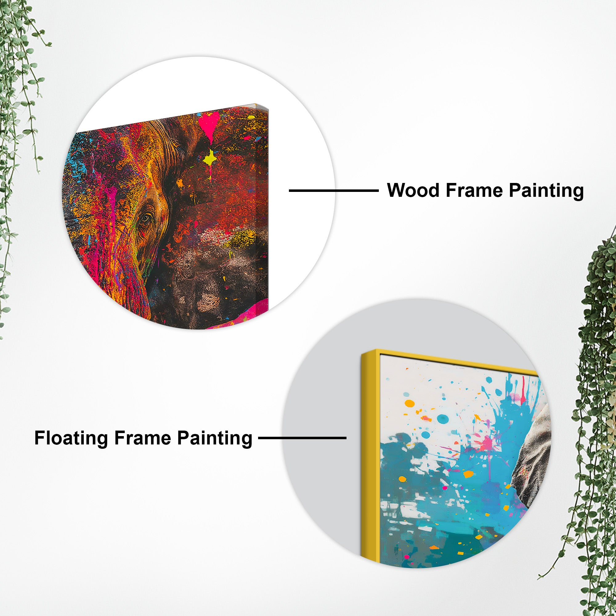 Color Splash Elephant Wall Painting for Luxury Home