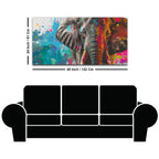 Color Splash Elephant Wall Painting for Luxury Home