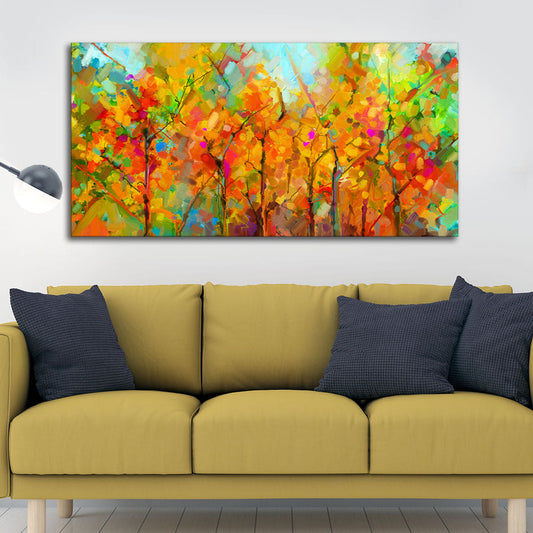 Colorful Abstract Art of Trees Canvas Wall Painting