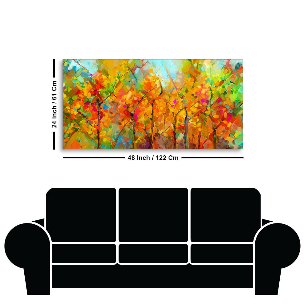 Colorful Abstract Art of Trees Canvas Wall Painting