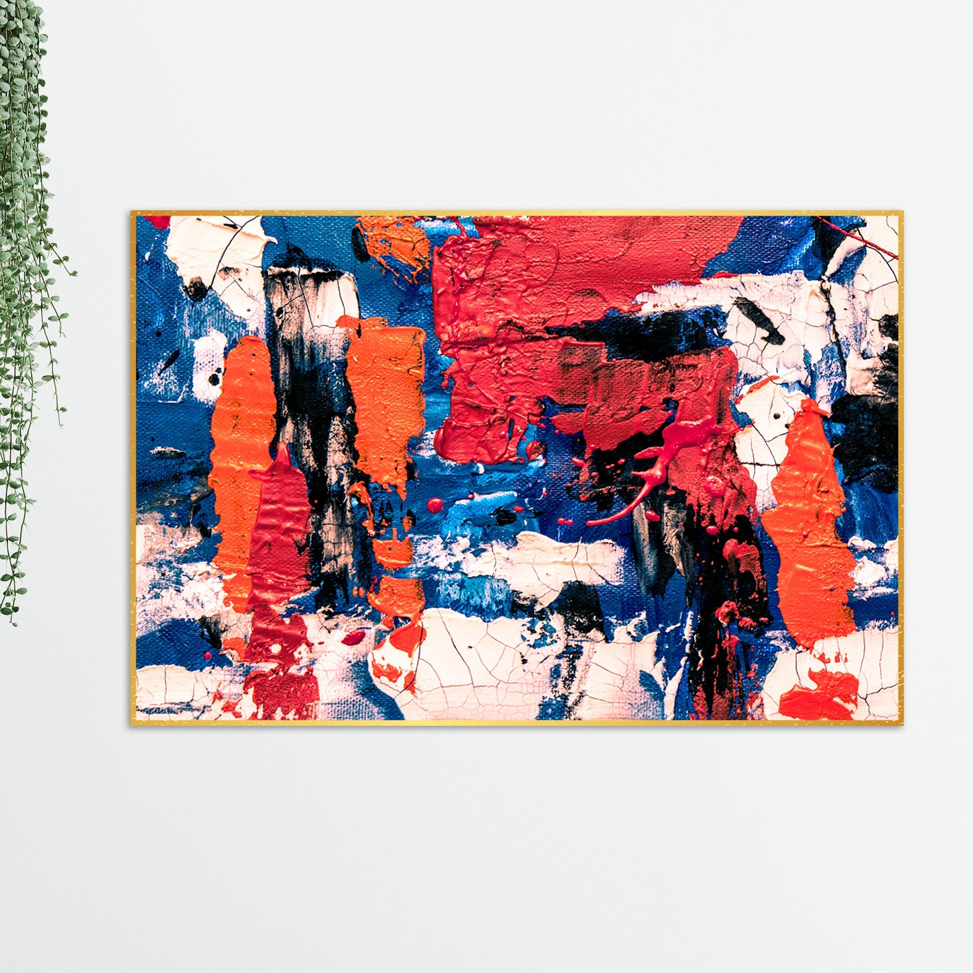 Colorful Abstract Art Wall Painting Floating Canvas