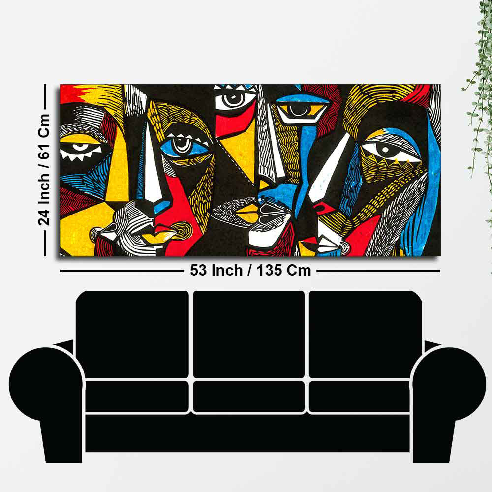 Colorful Abstract Faces Canvas Wall Painting