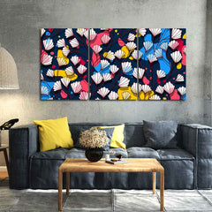 Colorful Abstract Flower Pattern Wall Painting of 3 Pieces