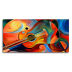 Colorful Abstract Guitar Premium Canvas Wall Painting