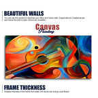 Colorful Abstract Guitar Premium Canvas Wall Painting