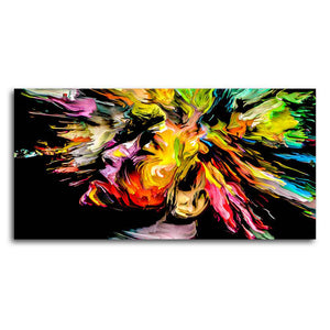 Colorful Abstract Human Head Wall Painting