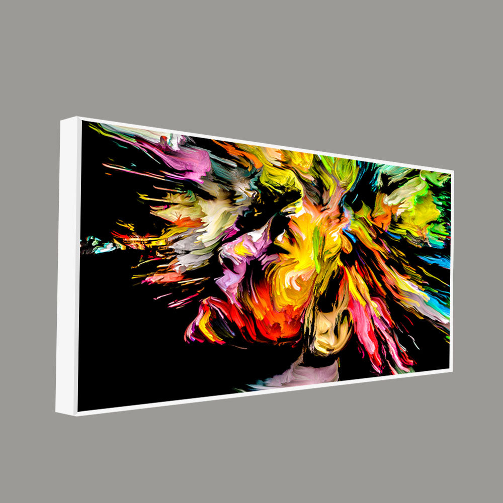 Colorful Abstract Human Head Wall Painting