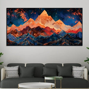 Colorful Abstract Mountain Canvas Painting for Home & Office Decor