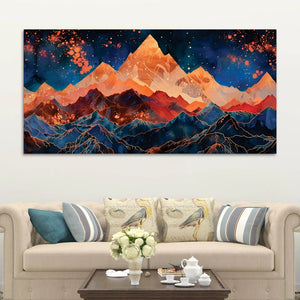 Colorful Abstract Mountain Canvas Painting for Home & Office Decor