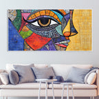 Colorful and Detailed Textured Face Art Canvas Wall Painting